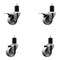 Service Caster 3'' Semi Steel Swivel 1-3/4'' Expanding Stem Caster Set 2 Total Lock Brakes, 4PK SCC-EXTTL20S314-SSS-2-S-2-134 - alternate 1